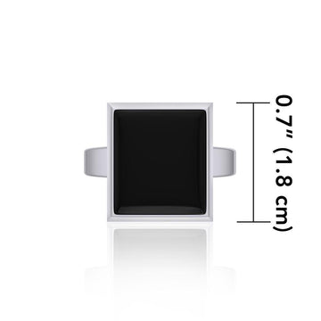 Square Inlaid Stone Ring TR3837 - Jewelry